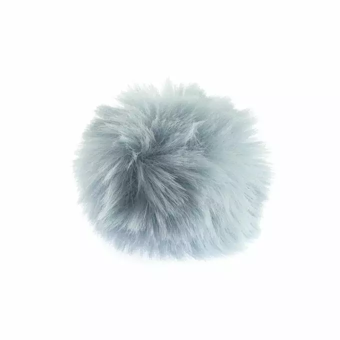 Trimits Light Blue Faux Fur Pom Pom 6cm 3 Trimits Light Blue Faux Fur Pom Pom 6cm