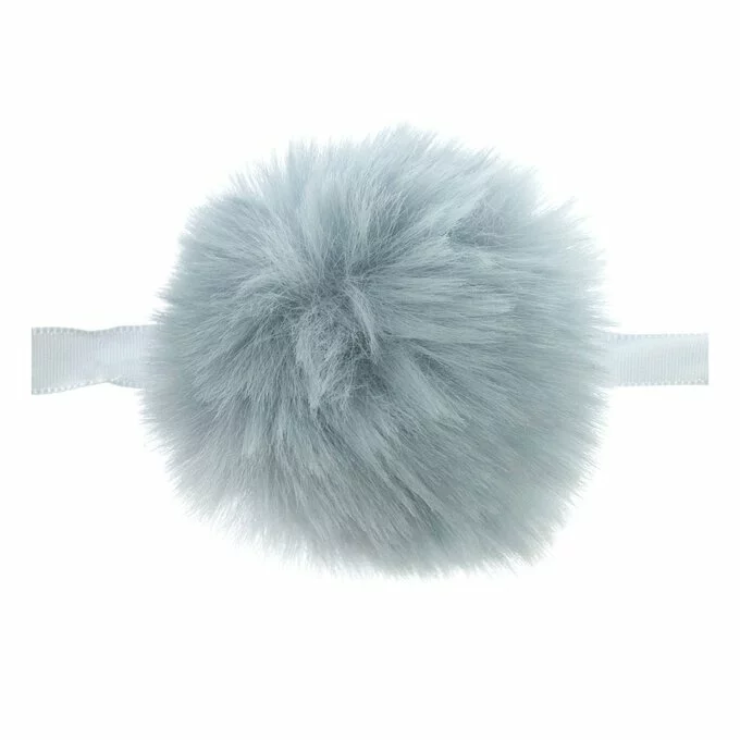 Trimits Light Blue Faux Fur Pom Pom 6cm 4 Trimits Light Blue Faux Fur Pom Pom 6cm - Image 2