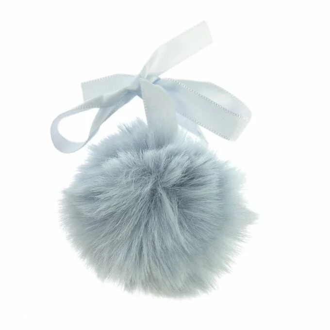 Trimits Light Blue Faux Fur Pom Pom 6cm 5 Trimits Light Blue Faux Fur Pom Pom 6cm - Image 3
