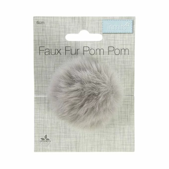 Trimits Mink Faux Fur Pom Pom 6cm 6 Trimits Mink Faux Fur Pom Pom 6cm - Image 4