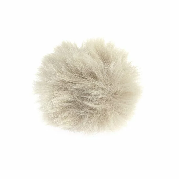 Trimits Natural Faux Fur Pom Pom 6cm 3 Trimits Natural Faux Fur Pom Pom 6cm