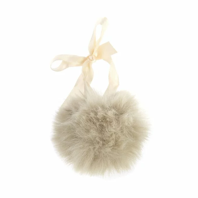 Trimits Natural Faux Fur Pom Pom 6cm 5 Trimits Natural Faux Fur Pom Pom 6cm - Image 3