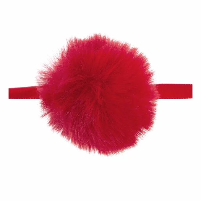 Trimits Red Faux Fur Pom Pom 6cm 4 Trimits Red Faux Fur Pom Pom 6cm - Image 2