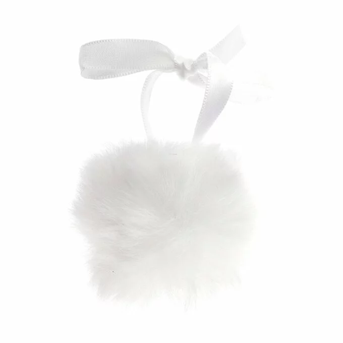 Trimits White Faux Fur Pom Pom 6cm 5 Trimits White Faux Fur Pom Pom 6cm - Image 3