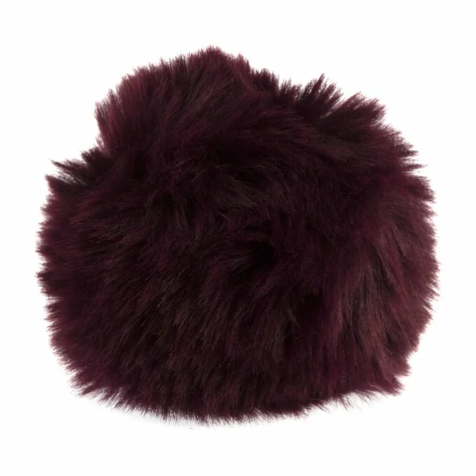Trimits Burgundy Faux Fur Pom Pom 11cm 3 Trimits Burgundy Faux Fur Pom Pom 11cm