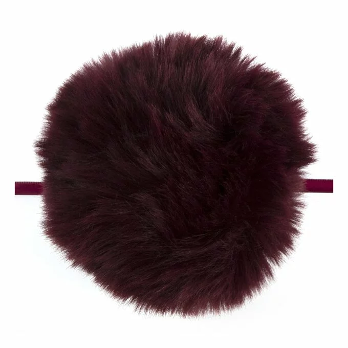 Trimits Burgundy Faux Fur Pom Pom 11cm 4 Trimits Burgundy Faux Fur Pom Pom 11cm - Image 2