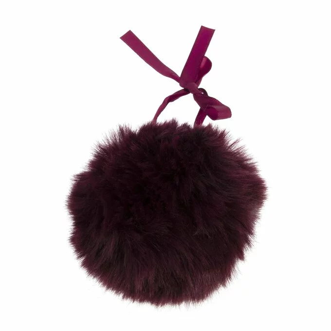 Trimits Burgundy Faux Fur Pom Pom 11cm 5 Trimits Burgundy Faux Fur Pom Pom 11cm - Image 3