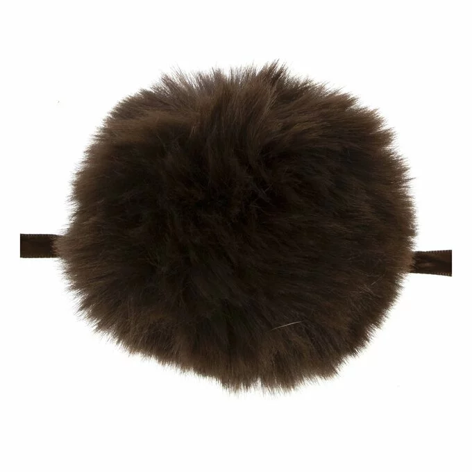 Trimits Brown Faux Fur Pom Pom 11cm 4 Trimits Brown Faux Fur Pom Pom 11cm - Image 2